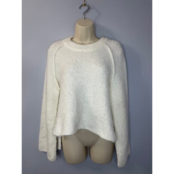 Free People BFF Cocoon Solid Crew Sweater Ivory Relax Women's S - Picture 2 of 11